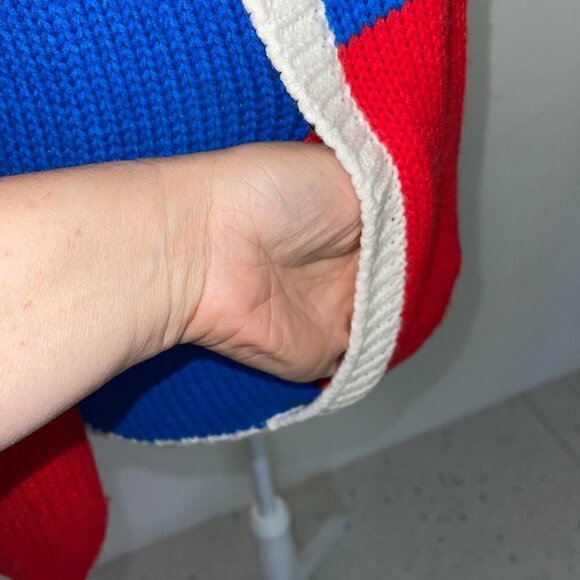 Eclipse Sweater Womens Size Large L Vintage Zip Front USA Logo Applique Acrylic - Picture 7 of 10